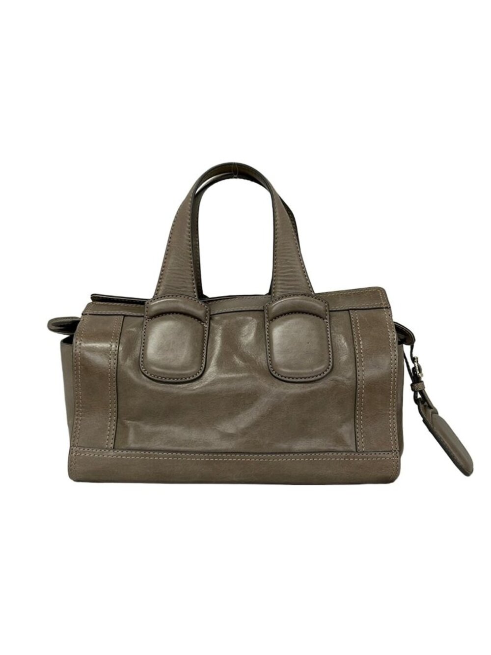 Max Mara Weekend Handbag Gray Beige Leather